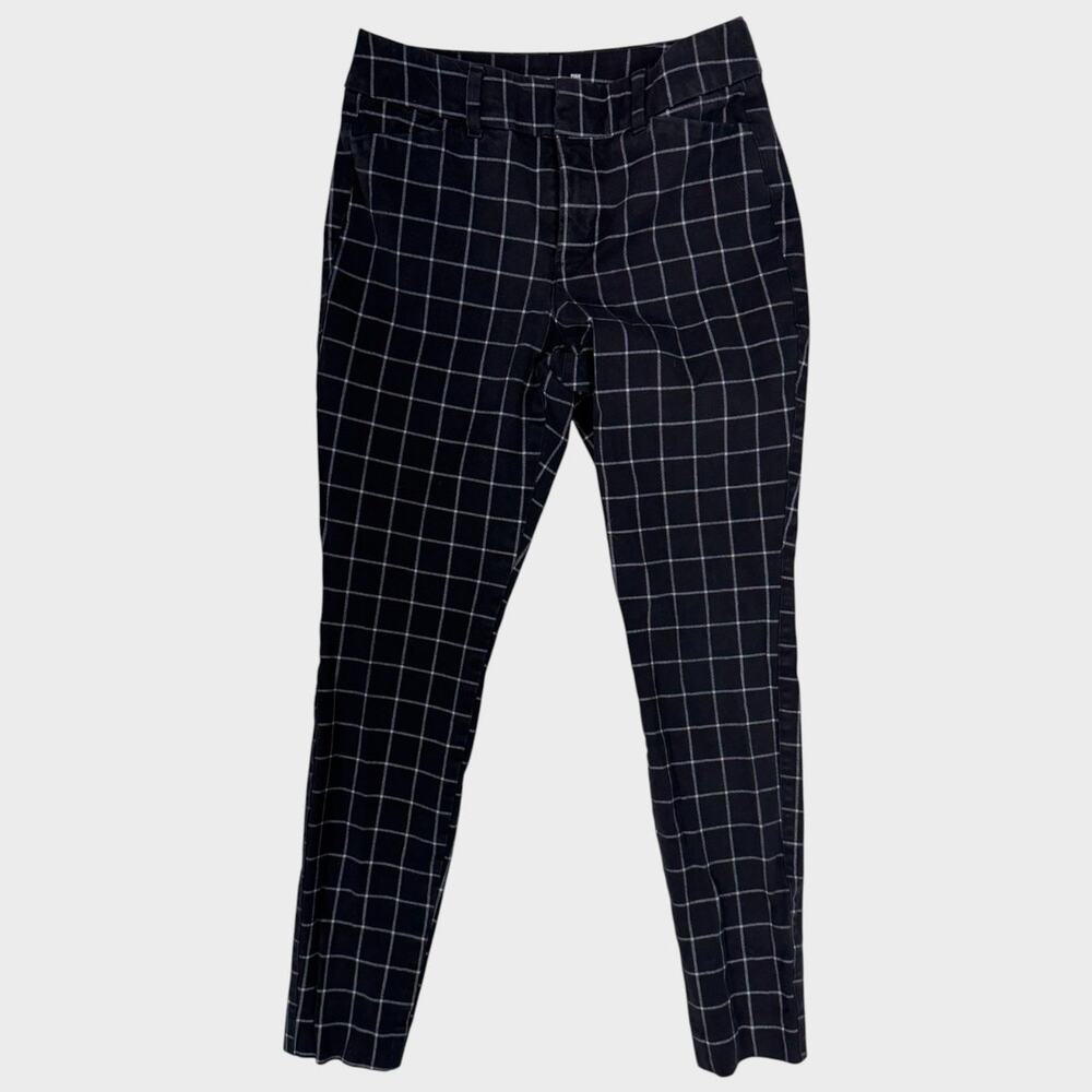 Old Navy Pixie High Rise Pants 0 Petite Black Window Pane